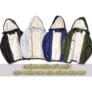 Áo gió chống nước lót lông cừu siêu ấm
