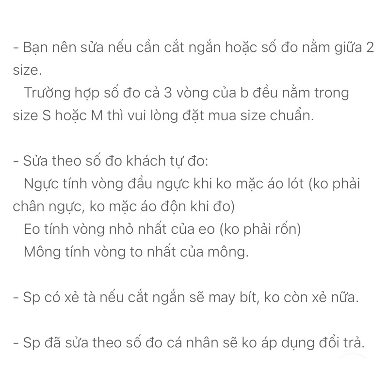 Sửa theo số đo, cắt ngắn theo yêu cầu các sản phẩm đầm váy lụa LINARI