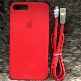 Ốp lưng iPhone 8 Plus - iPhone 7 Plus da Apple MQHN2 Đỏ tặng kèm dây sạc