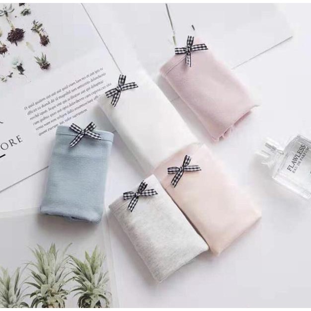 Quần Lót Cotton Phối Nơ Mền Mại Mới 012