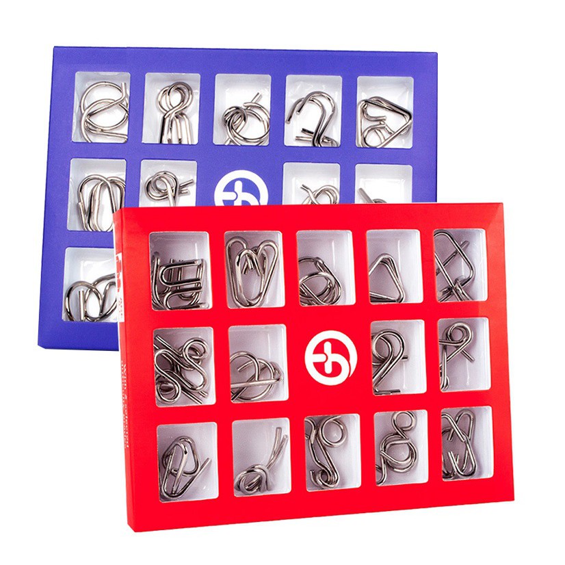 Đồ chơi trí tuệ tháo lắp vòng sắt 15 IN 1 - Thử thách trí não- Trò chơi trí tuệ nhật bản