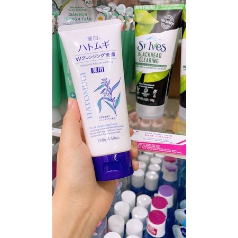Sữa rửa mặt trắng da Hatomugi Cleansing Foam 130g