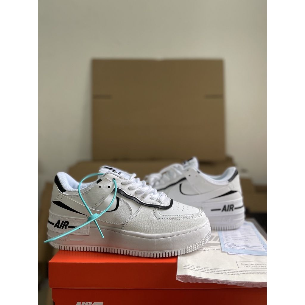 (Ảnh Thật + Full Bill Box) Giày Af1 Shadow trắng viền đen 1;1