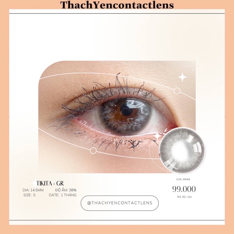 Kính áp tròng Tikita Gray - Lens Cận từ 0-10 độ