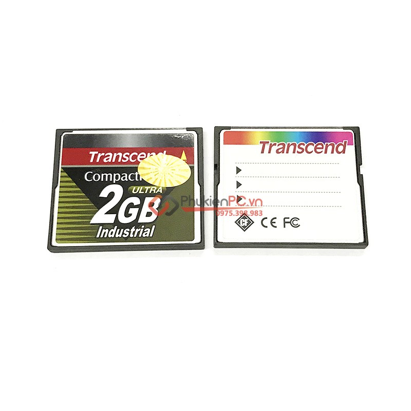 Thẻ nhớ Compact Flash CF card công nghiệp industrial Transcend 2GB chuyên dùng cho máy CNC, PLC, cơ khí chính xác