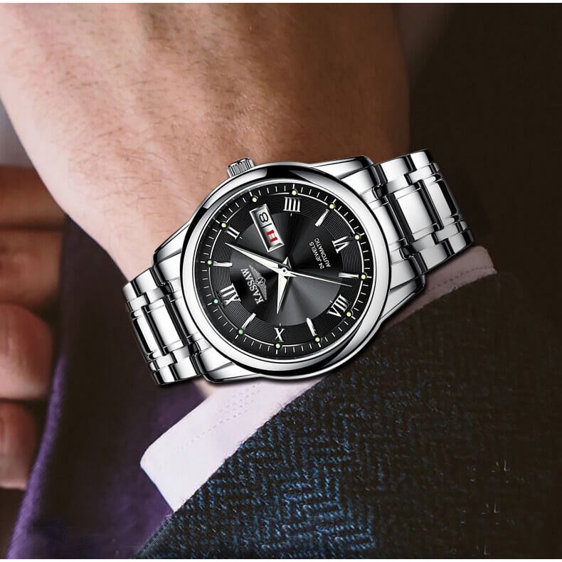 Đồng hồ nam chính hãng KASSAW K812-3  Kính sapphire ,chống xước,Chống nước ,BH 24 tháng,Máy cơ (Automatic) ,dây da xịn