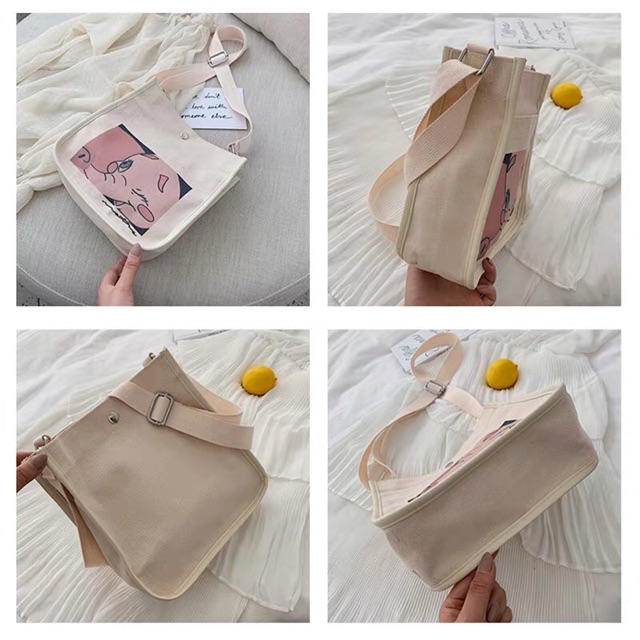 Túi tote đeo chéo size nhỏ ulzzang (có sẵn)