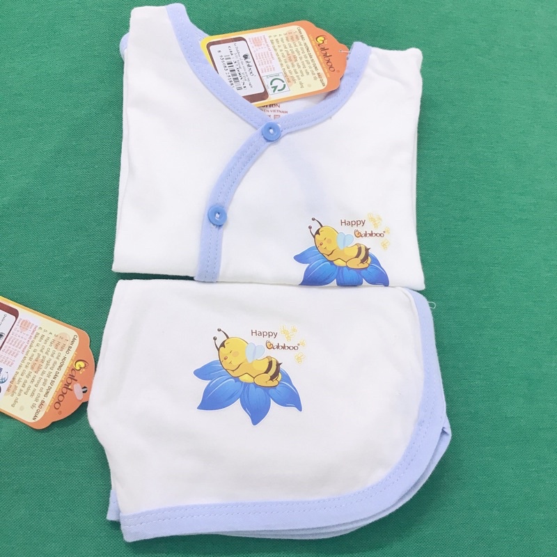 BỘ SƠ SINH CỘC TAY CÀI CHÉO NHIỀU HOẠ TIẾT - VẢI COTTON 100% CAO CẤP MỀM MẠI