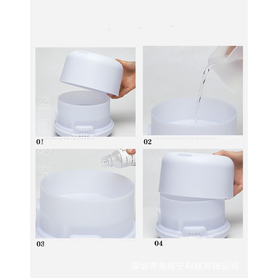 Máy phun sương tạo ẩm, khuếch tán tinh dầu A 18 Trụ Trong, dung tích 500ML, có điều khiển, đèn led 7 màu, BH 3 tháng