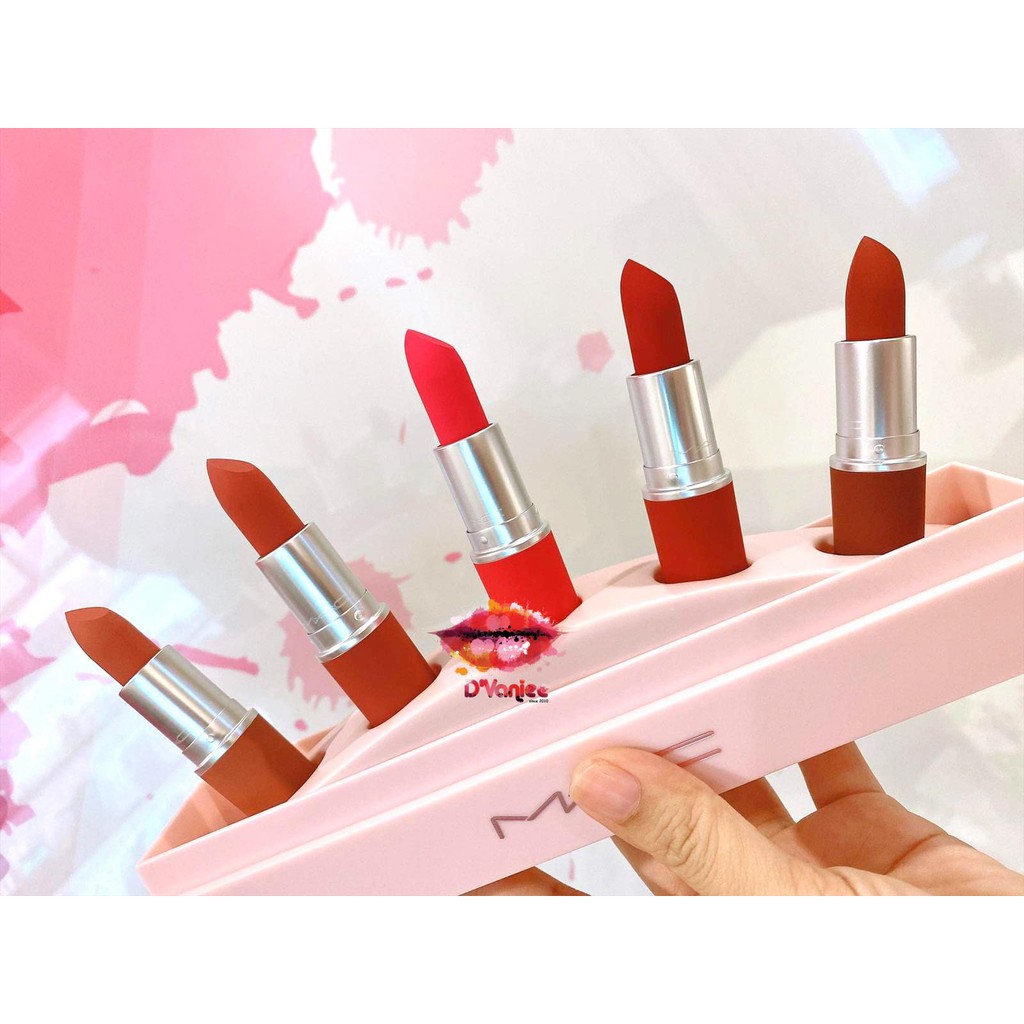 Set 5 Son MAC Showstopper Powder Kiss Lipstick Set | BigBuy360 - bigbuy360.vn