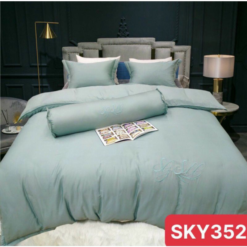 BỘ CHĂN GA GỐI LỤA PYEODA SKY 5 MÓN SHOP vũ thị thơm