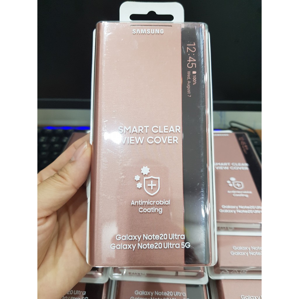 Bao Da Clear View Samsung Note 20 Ultra/ Ultra 5G ✅Vuốt Trả Lời ✅ Kháng Khuẩn Chính Hãng