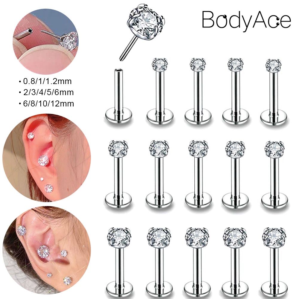 Set 5 Khuyên Môi 2 / 3 / 4 / 5 / 6Mm Bằng Thép Không Gỉ Cá Tính