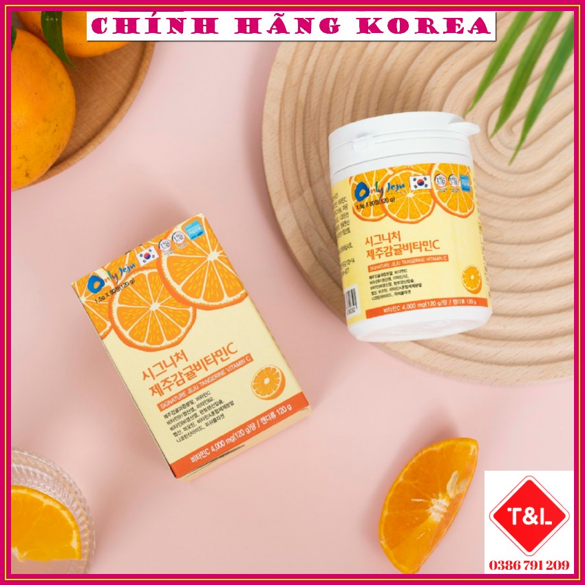 Viên Ngậm Vitamin C JEJU, hộp 120g - Viên Vitamin C Hàn Quốc Chính Hãng