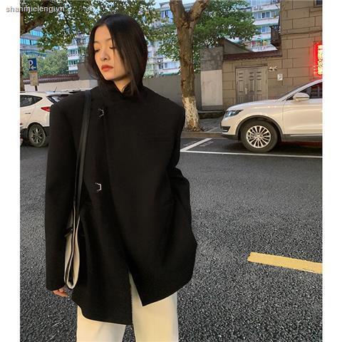 Áo khoác blazer màu trơn thiết kế dáng rộng phong cách retro thời trang mùa đông mới 2021
