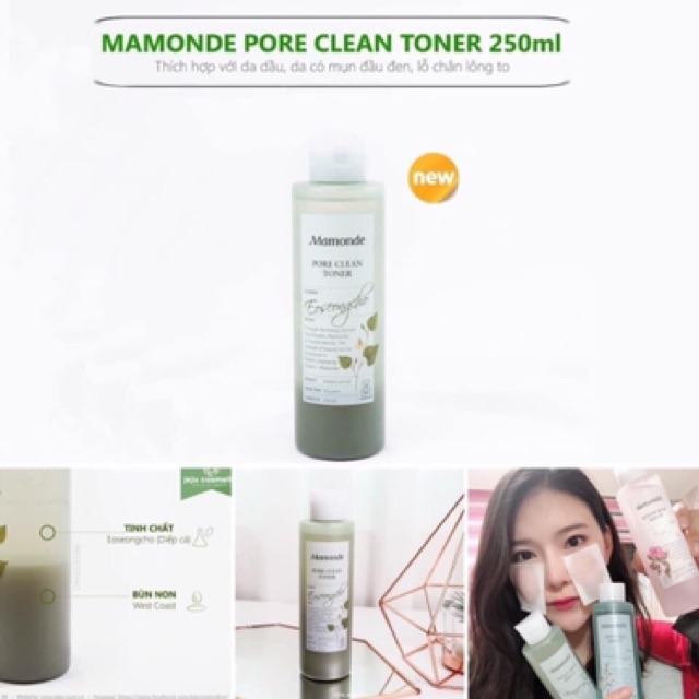 Nước hoa hồng Diếp Cá Mamode Pore Clean Toner 250ml