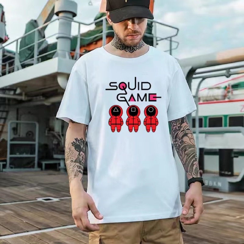 💖HOT HOT💖 BST ÁO THUN HÌNH Squid game korean series white T-shirt unisex trendy tee | BigBuy360 - bigbuy360.vn