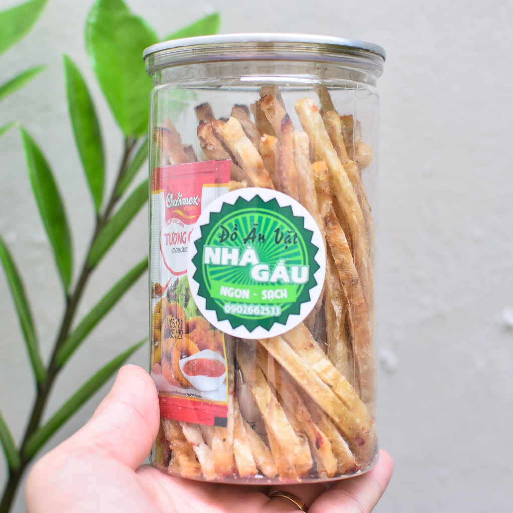 Khô cá thiều que loại ngon, hủ pet 250g - Đồ ăn vặt Nhà Gấu