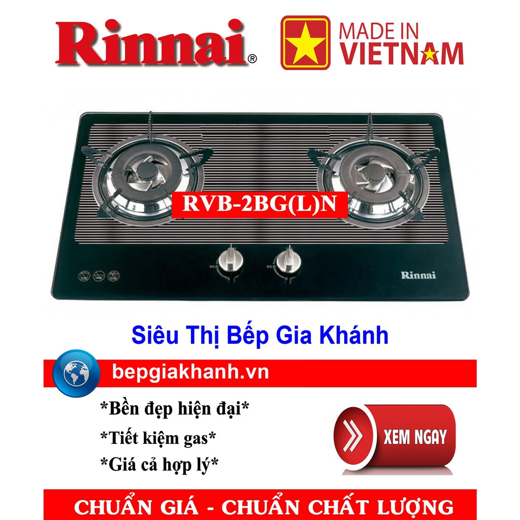 Bếp gas âm Rinnai RVB-2BG(L)N sản xuất tại Việt Nam