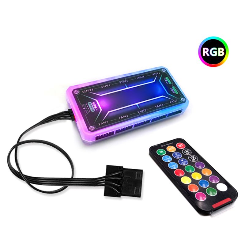 Bộ điều khiển quạt tản nhiệt có đèn LED RGB thay đổi màu sắc cho máy tính 12cm