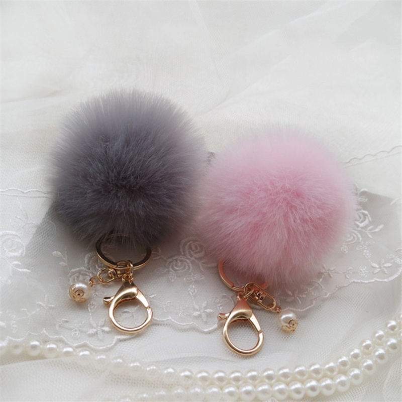 Móc Khóa Búp Lông Thỏ 8cm Xinh Xắn