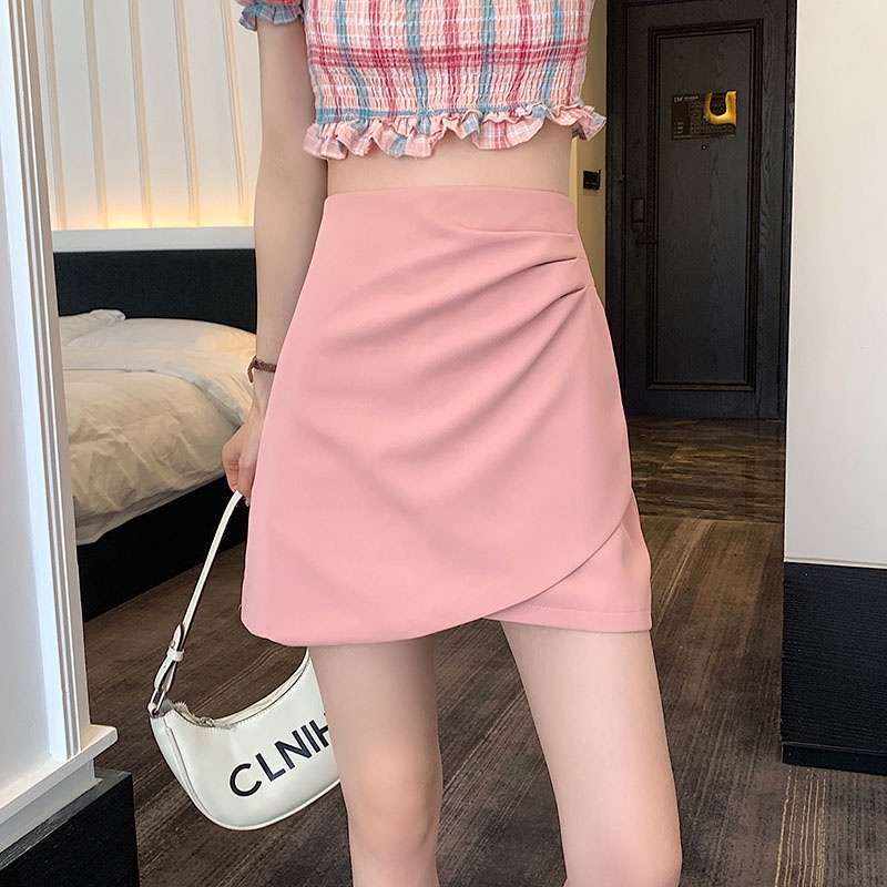 Chân váy IELGY  chữ A màu trơn thời trang cho bạn gái