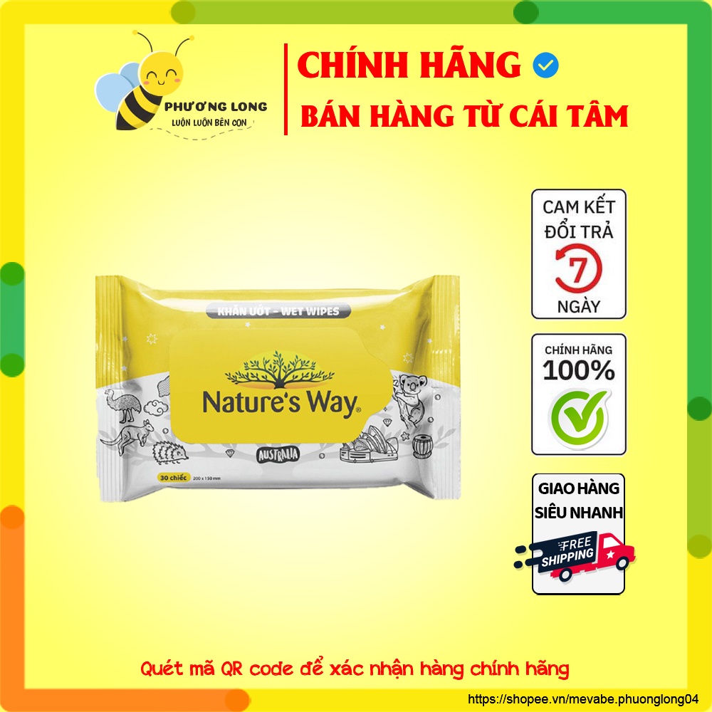 Khăn Giấy Ướt Nature's Way Không Mùi, An Toàn Cho Da Của Bé Cao Cấp