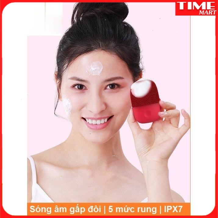 [CHÍNH HÃNG] Máy rửa mặt Xiaomi inFace gen2 (đỏ) lông dài và êm hơn (MẪU MỚI 2022) [TIME_MART siêu thị tiện ích]