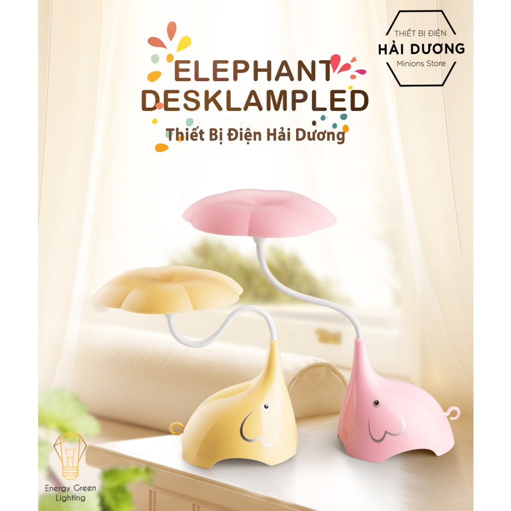 Đèn ngủ Hình Chú Voi Siêu Dễ Thương - Ánh Sáng Vàng - Tăng Giảm Ánh Sáng - Thay Đổi Góc Sáng Linh Hoạt - Có video