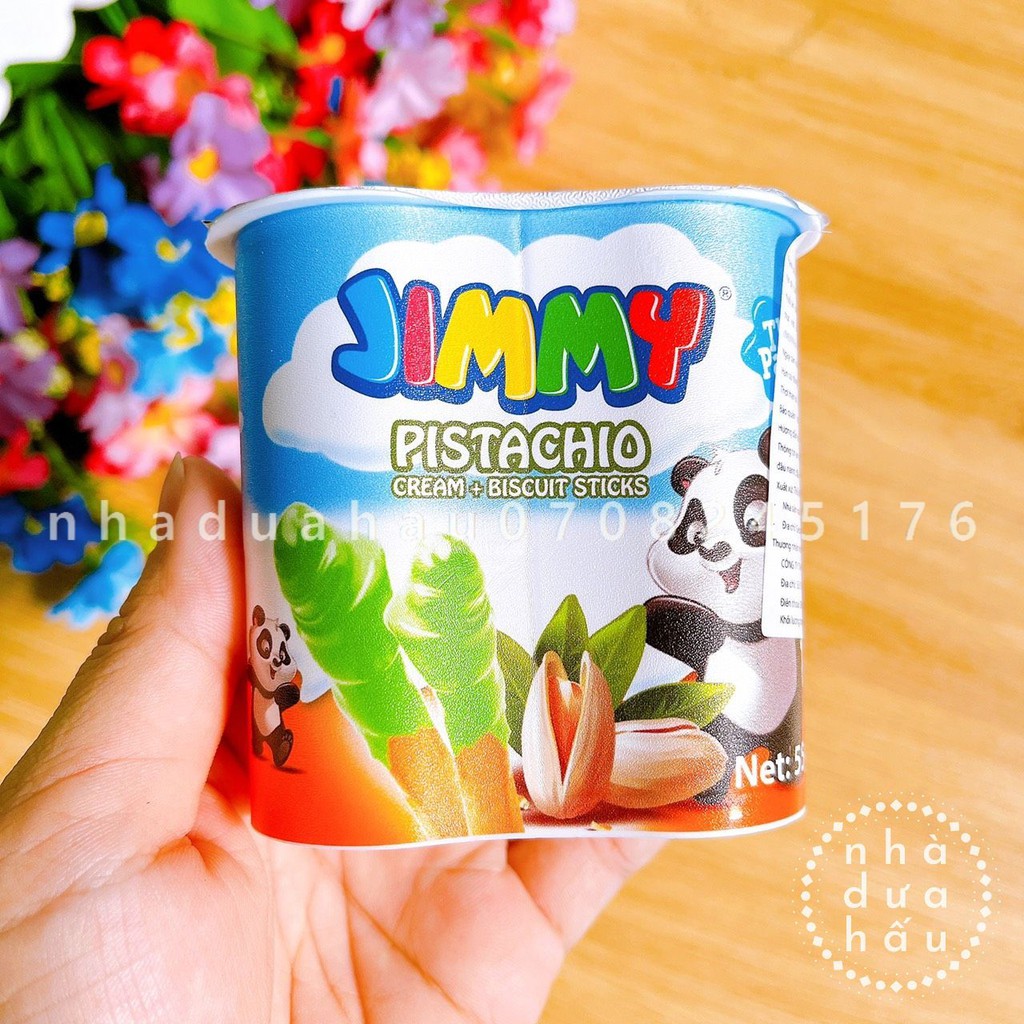 Một hộp bánh que chấm kem 4 vị hạt dẻ/ hạt quả phỉ/ kem bích qui/ kem dâu Jimmy nhập Thổ Nhĩ Kì hộp 55g