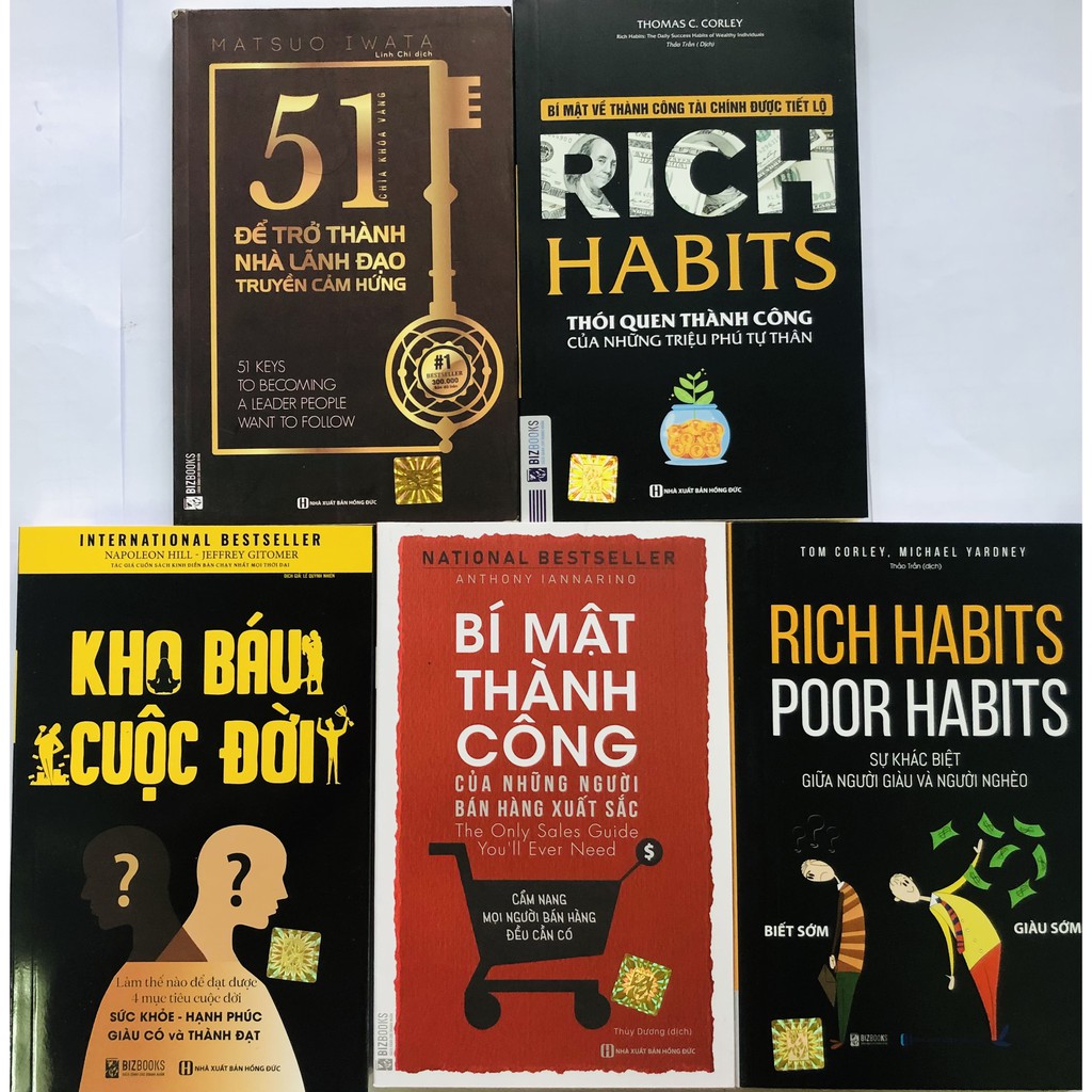 Sách - 51 chìa khóa để trở thành nhà lãnh đạo+ rich habits + Kho Báu Cuộc Đời +Bí Mật Thành Công +rich habit poor habits