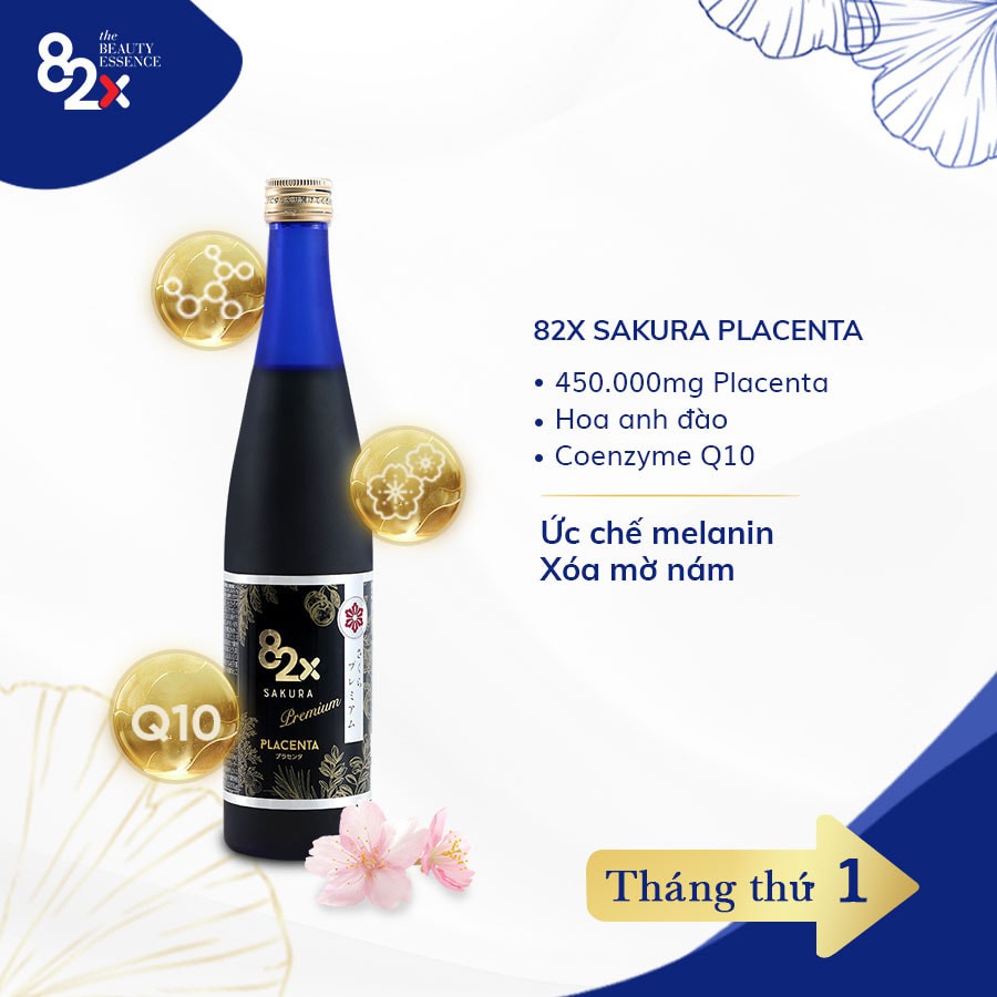 Bộ 3 "BẢO BỐI" Của Mẹ Sau Sinh, Combo 3 Chai 82X: Sakura Placenta + Placenta + Sakura Placenta (500ml/Chai) Nhật Bản