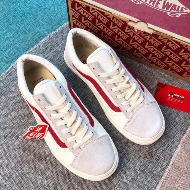 Giày thể thao vans old skool kelly trắng sóng đỏ (Da Lộn) thời trang / Hotgirl99