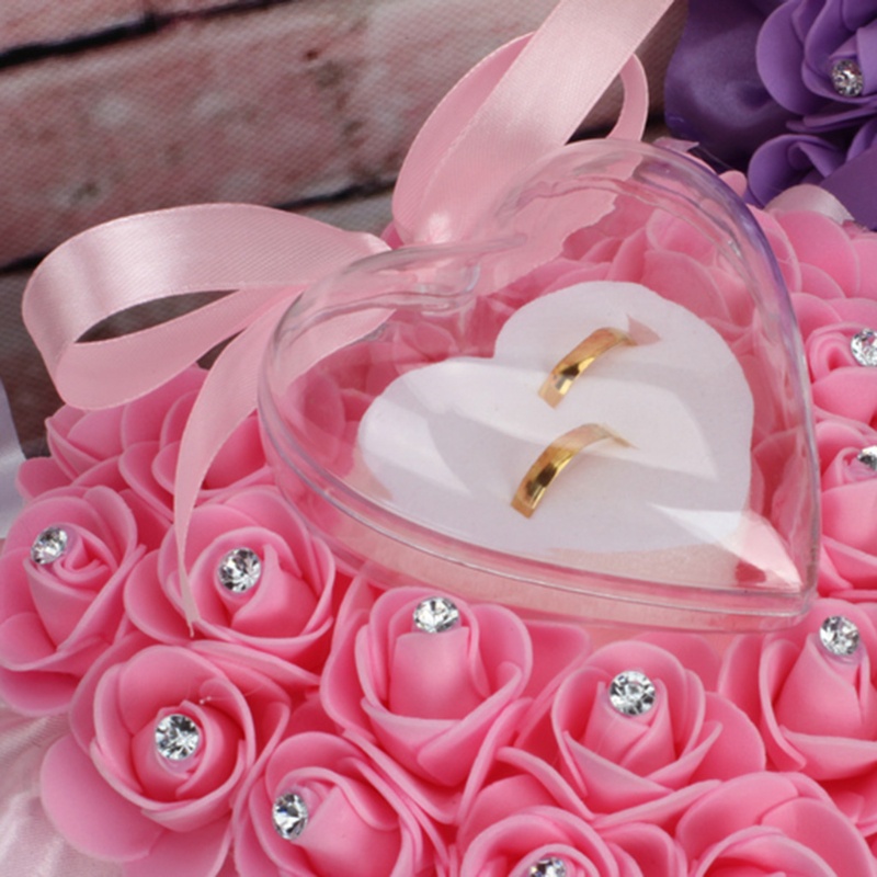 Flgo Hộp Đựng Nhẫn Cưới Hình Trái Tim Bằng Nhung Vintage Hoàn Hảo Cho Cô Dâu Đính Hôn