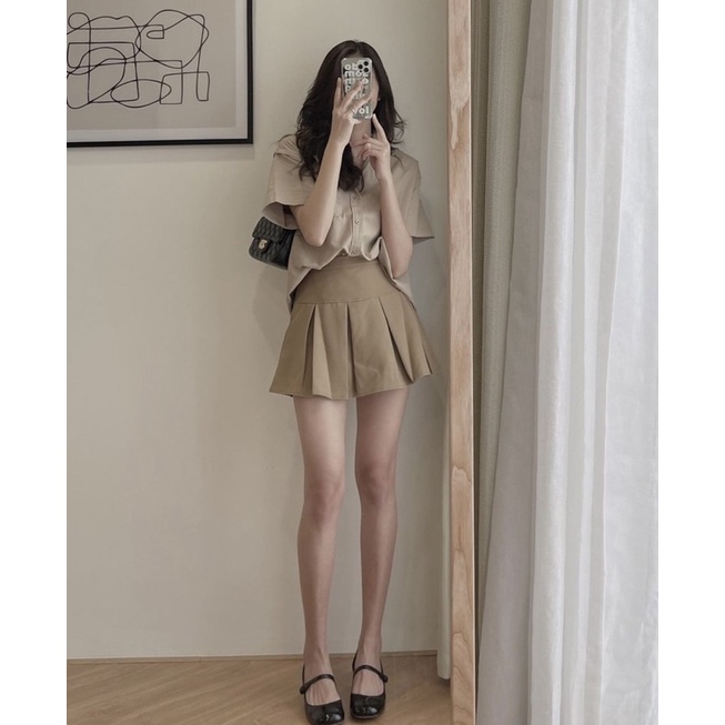 ÁO SƠMI THÊU TÚI TAY NGẮN thiết kế form basic form rộng oversize chất vải thô mềm style cá tính ullzang hàn quốc