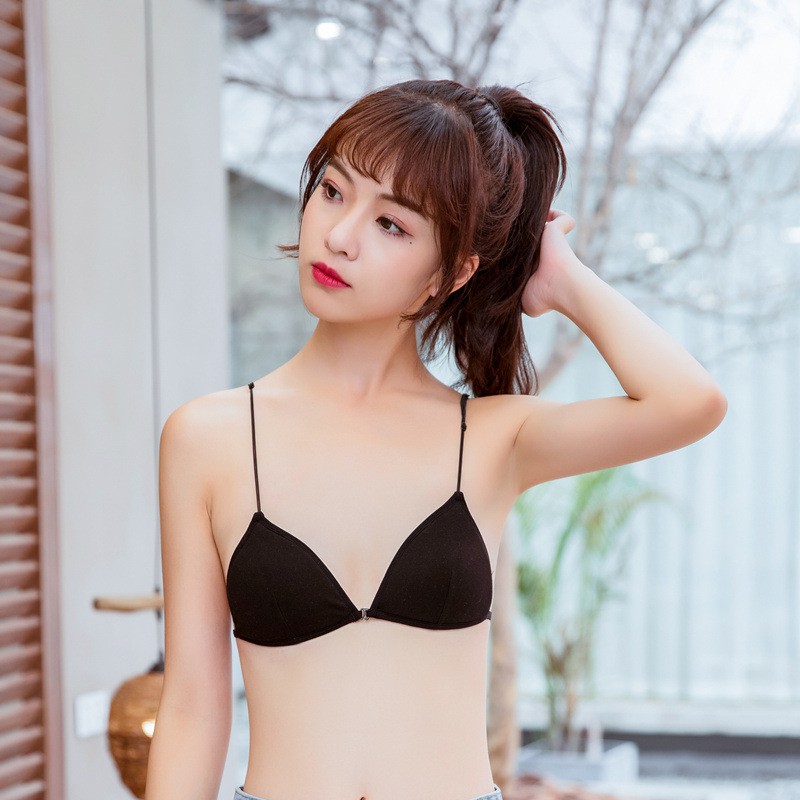 Áo Bra 2 Dây, Áo Ngực Không Gọng Mút Mỏng Cài Trước, Bra Thun Co Dãn ZANA BRA B2099