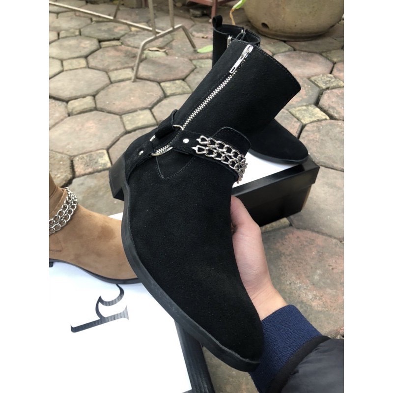 [ 2 màu ] Harness Boots da lộn, khoá dọc, bốt quai xích nam | BigBuy360 - bigbuy360.vn