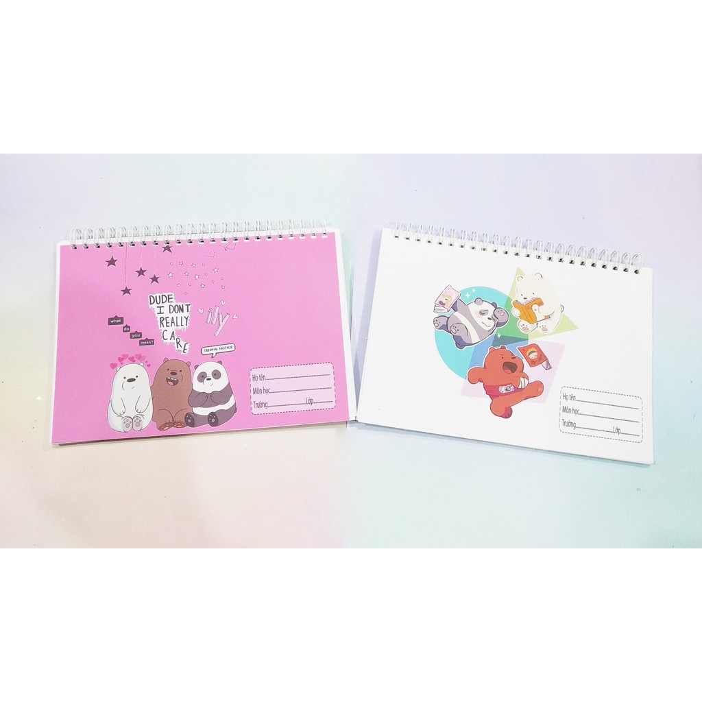 Vở vẽ ba anh em gấu lò xo A5 VV5I3 20 tờ bare bear thần tượng kpop hoạt hình cute dễ thương