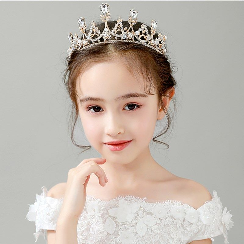Kẹp Tóc Hình Vương Miện Công Chúa Elsa Đính Pha Lê Màu Đỏ Xinh Xắn Thời Trang Cho Bé Gái