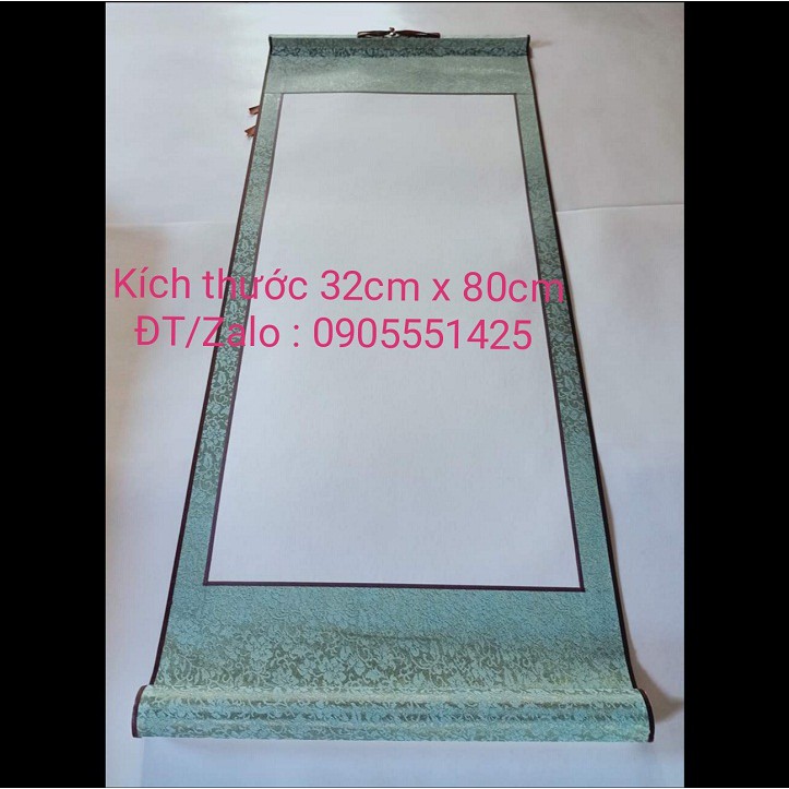 Bộ 4 tấm biểu bồi lụa viết thư pháp , kích thước 32cm x75cm. Giấy viết thư pháp.Mành tre viết thư pháp.Biểu lụa thư pháp