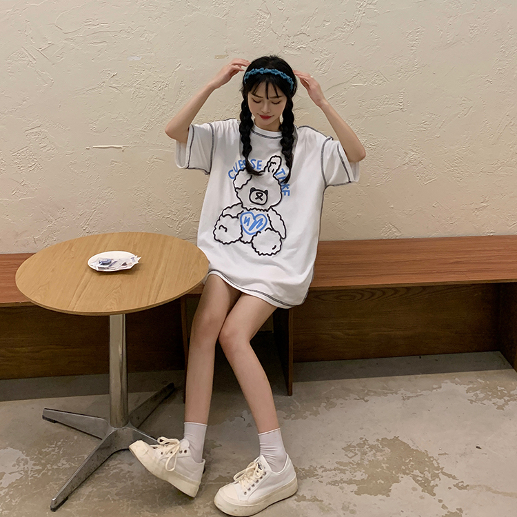 Áo Thun Ngắn Tay In Chữ Nhiều Màu Cho Nữ