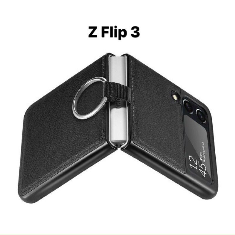 Ốp lưng da LIKGUS kèm móc đeo iring cho Samsung Z FLIP 3 , Z FLIP 3 5G