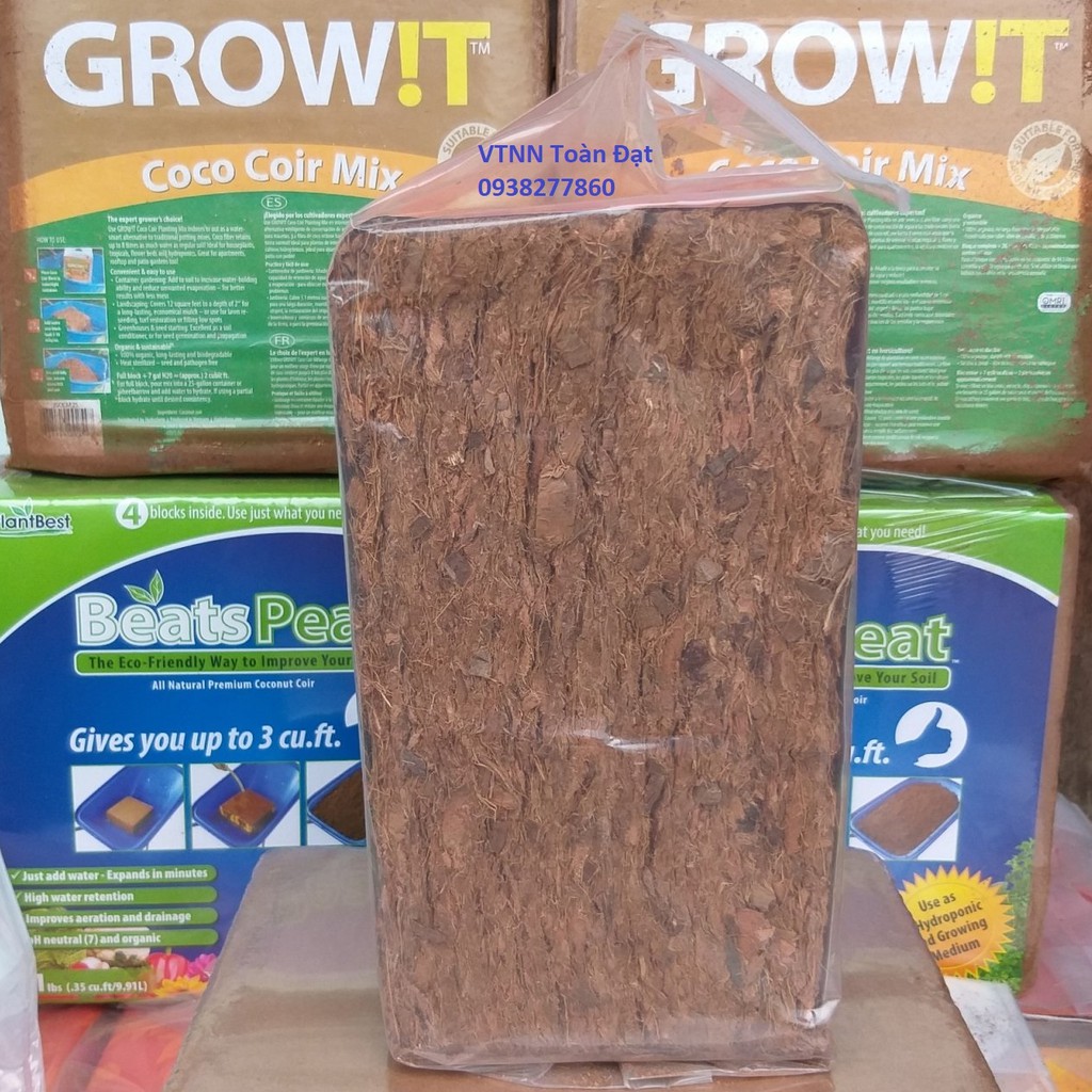 Mụn dừa GROW!T Coco Coir Chips, xơ dừa Grow !T, Hàng xuất khẩu Châu Âu, Mỹ, Canada - Giá thể trồng cây