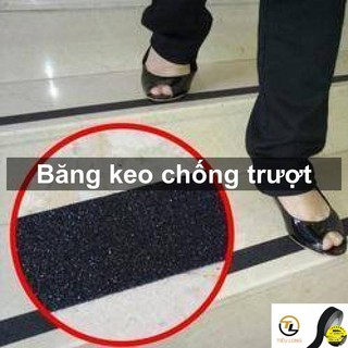 Băng dán chống trơn trượt rộng 5cm (băng keo chống trượt ngã) 5 mét lẻ (50mm x 5m)
