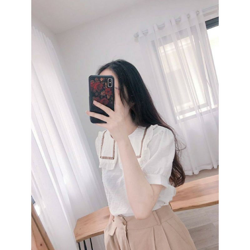 Áo kiểu baby doll cổ bèo tiểu thư | BigBuy360 - bigbuy360.vn