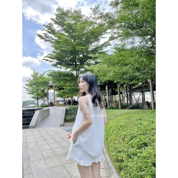 ÁO CAIE - Áo yếm nữ lông công, mùa hè nhẹ nhàng xinh đẹp, màu hồng đất, màu trắng