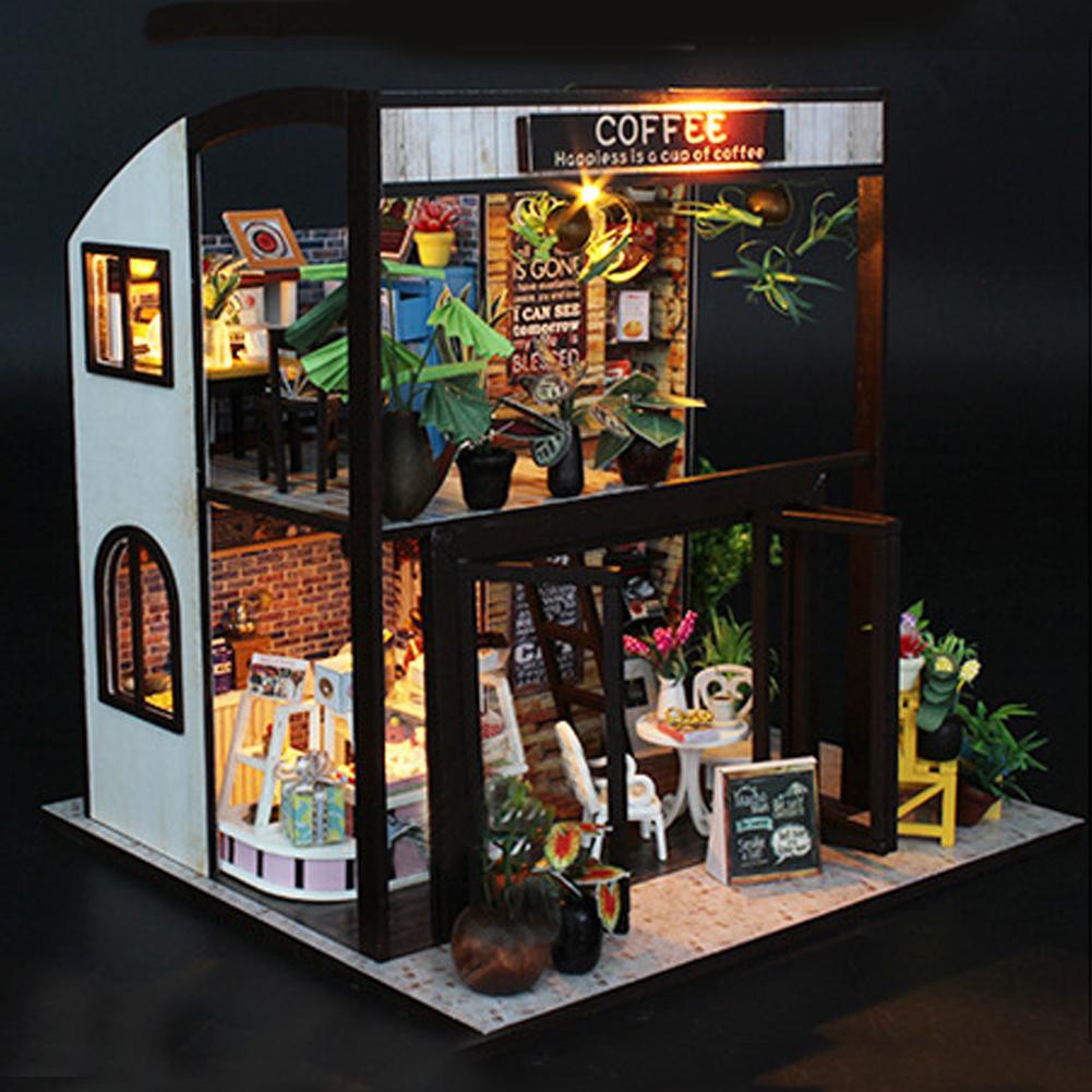 Bộ lắp ráp nhà búp bê bằng gỗ