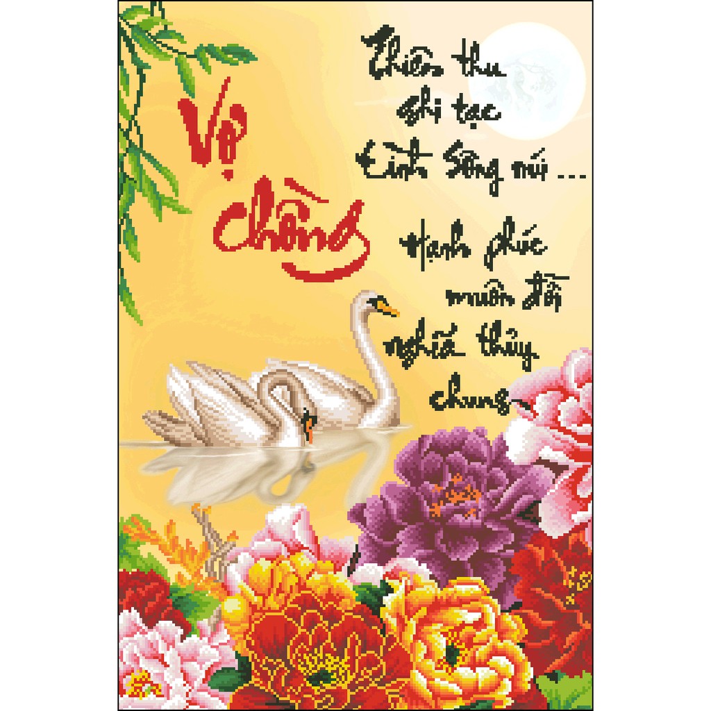 Tranh Thêu Chữ Thập Vợ Chồng 39