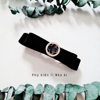 Kẹp tóc nơ nhung dáng mảnh thanh lịch