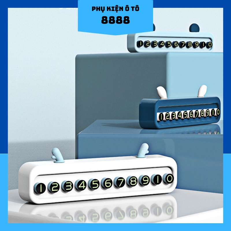 Bảng Ghi Số Điện Thoại Đỗ Xe 8888 Màu Trắng/ Xanh Lam/ Xanh Dương Nhựa Nhỏ Gọn Đủ Số